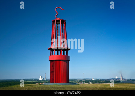 'Geleucht" (sculpture en forme d'un pi lampe) sur le sommet de la pile Rheinpreussen, Allemagne, Rhénanie du Nord-Westphalie, Moers Banque D'Images