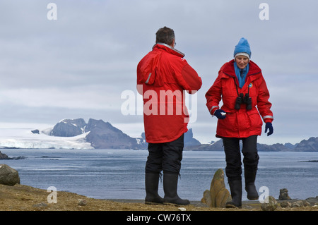 La découverte de deux îles Aitcho, Antarctique Banque D'Images