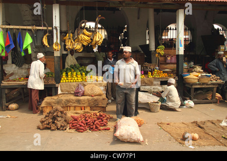 Marché dans Stone Town, Tanzanie, Sansibar, Stone Town Banque D'Images