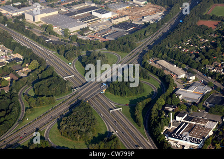 Autoroute A40 / A43, Kreuz Bochum , l'Allemagne, en Rhénanie du Nord-Westphalie, région de la Ruhr, Bochum Banque D'Images