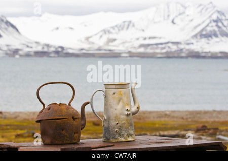 Blomstandhalvoya ou Ny London site historique , la Norvège, Svalbard Banque D'Images