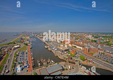 Vue depuis l'hôtel Atlantic Sail City sur le nouveau port, Allemagne, Freie Hansestadt Bremen, Bremen Banque D'Images