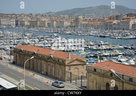 Vieux-Port de Marseille (vieux port), Marseille, Bouches-du-Rhône, Provence-Alpes-Côte d'Azur, France Banque D'Images