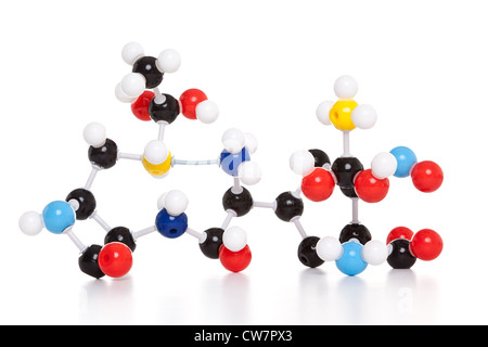 Photo d'un modèle d'atome moléculaire isolé sur un fond blanc. Banque D'Images