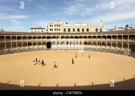 La plus ancienne arène espagnole à Ronda, Andalousie Espagne Banque D'Images