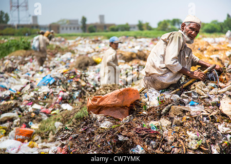 Ramasseurs de déchets à Islamabad, Pakistan Banque D'Images