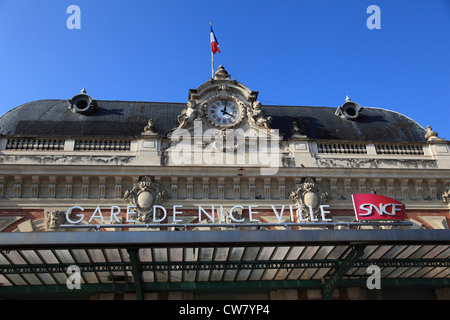 La gare de Nice Ville, Gare Centrale, Nice France Banque D'Images