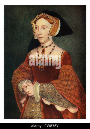 Hans Holbein (1497 1543 ?) a peint ce portrait de Jeanne Seymour, la troisième épouse d'Henry VIII, entre 1536 et 1537. Banque D'Images