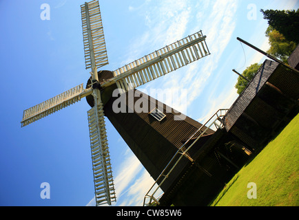 Stelling Minnis moulin à vent, l'Minnis, Stelling Minnis, North Downs, Canterbury, Kent, England, UK Banque D'Images