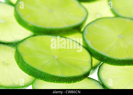 Macro close up lime slices Banque D'Images