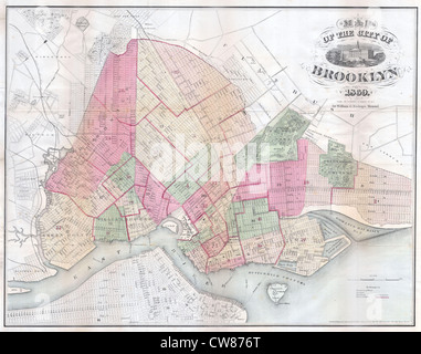 1869 L'Évêque Plan de Brooklyn, New York Banque D'Images