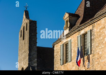 Domme, Dordogne, Aquitaine, France. Façade de l'hôtel de ville Banque D'Images
