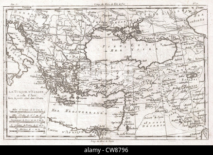 1780 Raynal et bonne carte de la Turquie dans l'Europe et l'Asie Banque D'Images