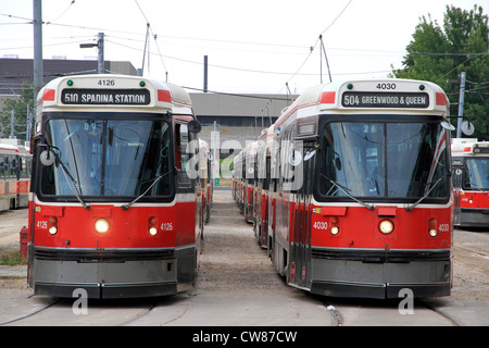 Les tramways à Toronto une ville depot Banque D'Images