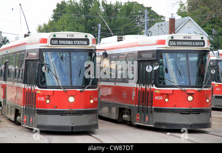 Les tramways à Toronto une ville depot Banque D'Images