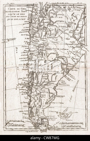 1780 Raynal et Bonne Carte de Chili Banque D'Images