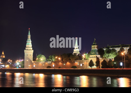 Kremlin de Moscou dans la nuit. Moscou, Russie. Banque D'Images