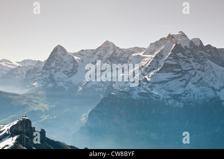 Région de la Jungfrau, en Suisse. Massif de Jungfrau de Schilthorn Peak. Banque D'Images