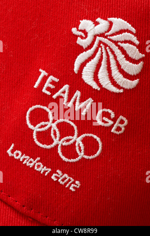 Détail de broderie de Team GB Londres 2012 baseball cap fournies aux Olympiens pour les Jeux Olympiques de 2012 à Londres en Août Banque D'Images