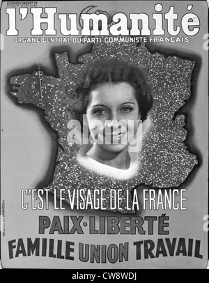 Affiche publicitaire Parti Communiste Français journal 'l'Humanité' Banque D'Images