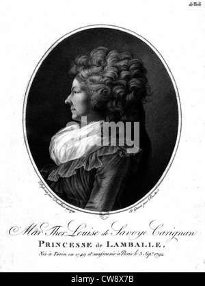 Marie Thérèse Louise de Savoye Carignan la princesse de Lamballe Banque D'Images