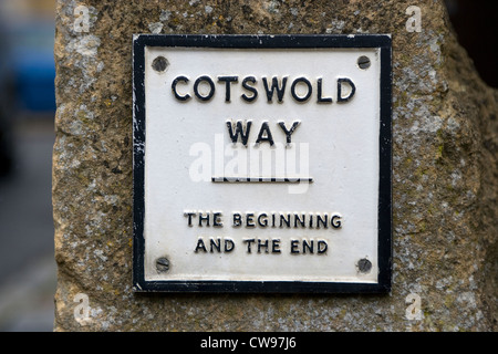 Chipping Campden : Cotswold Way pierre marqueur Banque D'Images