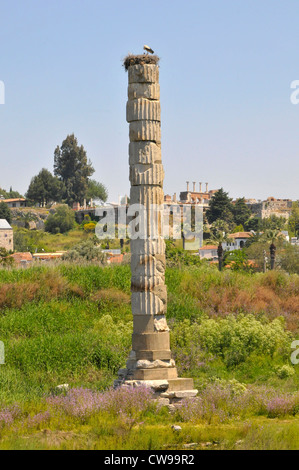 Vestiges de Temple d'Artemis d'Ephèse Kusadasi Turquie mer Egéé Mer Méditerranée Banque D'Images