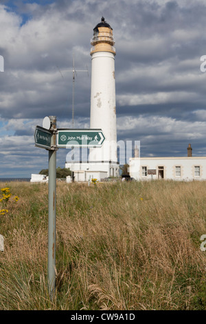 Panneau pour le John Muir, à l'Étable phare, près de Dunbar, Lothian, Ecosse Banque D'Images