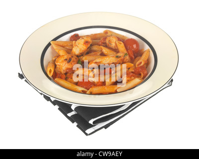 Penne arrabbiata poulet Banque D'Images