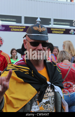 Ventilateur allemand. Finale. Kiev, Ukraine, d'Europe de Football 2012 Banque D'Images