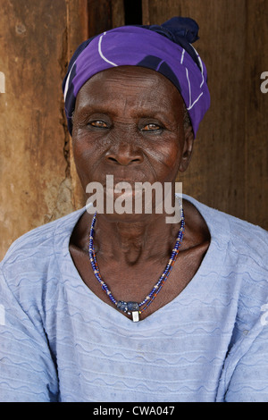 Femme âgée de Gambaga, Ghana Banque D'Images