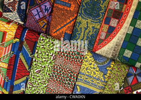 Les textiles imprimés Wax du Ghana Banque D'Images