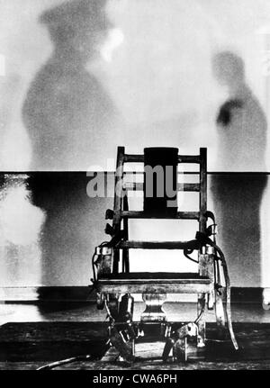 La chaise électrique que Julius et Ethel Rosenberg ont été exécutés dans la prison de Sing Sing, 1953. Avec la permission de : Archives CSU/Everett Banque D'Images