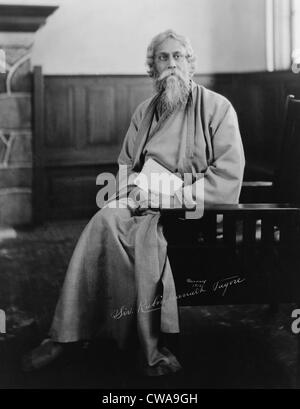 Sir Rabindranath Tagore (1861-1941), écrivain de talent multiple, musicien et artiste a remporté le Prix Nobel de littérature en Banque D'Images