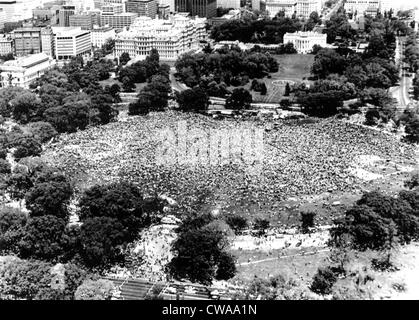 Guerre du Vietnam, la photo aérienne de 'guerre' Anti-Vietnam énorme démonstration, sur l'Ellipse (derrière la Maison Blanche), Washington Banque D'Images