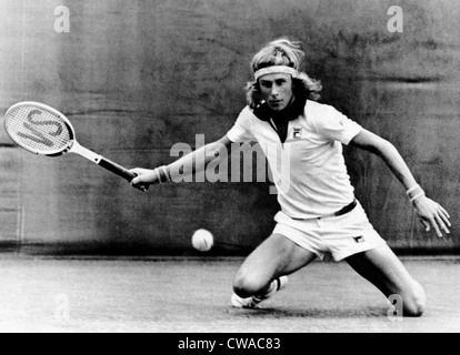 Bjorn Borg pendant son match contre Jorge Andrew au tournoi de Wimbledon 1975. Avec la permission de : Archives CSU/Everett Collection Banque D'Images