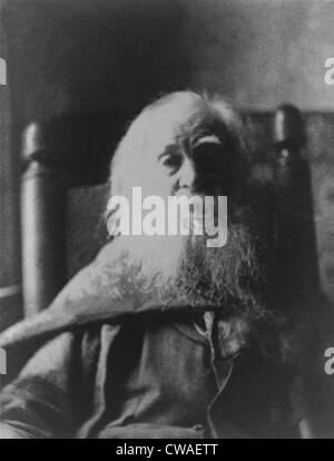 Walt Whitman (1819-1892) poète américain, en 1991, la dernière année de sa vie. Photo par le peintre américain, Thomas Eakins.