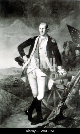 George Washington à la bataille de Princeton par Charles Willson Peale.. Avec la permission de la CSU : Archives / Everett Collection Banque D'Images