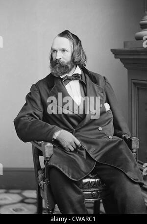 Thomas Moran (1837-1926), peintre américain d'origine britannique, a créé des paysages monumentaux de l'Ouest américain. Portrait par Mathew Banque D'Images