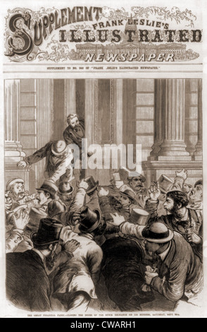 La panique financière de 1873. La fermeture de la porte de la Bourse sur ses membres le Samedi, Septembre 20, 1873. Banque D'Images