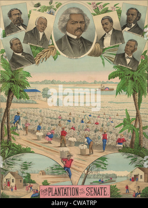 1883 imprimer commémorant les réalisations de plusieurs hommes africains-américains. Sur la photo, et les militants abolitionnistes : Frederick Banque D'Images