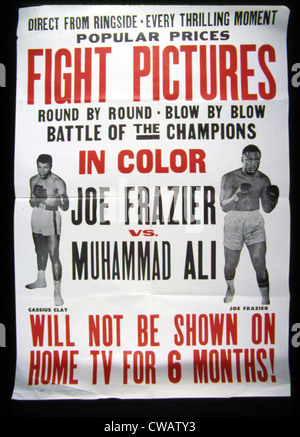 Pour la première affiche de Joe Frazier vs Muhammad Ali titre lutte, 1971. Avec la permission de la CSU : Archives / Everett Collection Banque D'Images