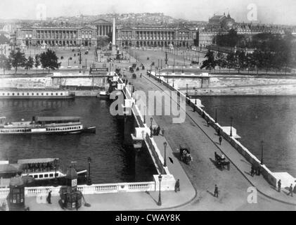 Pont Neuf et Place de la Concorde, Paris, ch. 1880. Banque D'Images