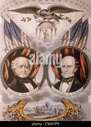 Affiche de campagne pour le parti du sol libre de l'ancien président Martin Van Buren pour président et Charles F. Adams pour vice Banque D'Images