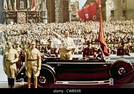 Adolf Hitler pendant la Reichsparteitag à Nuremberg, 1938 Banque D'Images