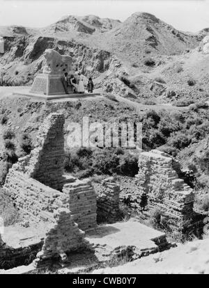 Babylone, basalte marquage lion Daniel's den, l'Iraq, vers 1932. Banque D'Images