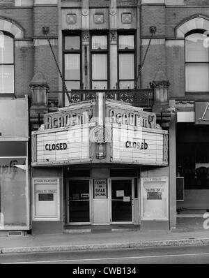 Cinéma, bâtiment de l'Académie, détail de théâtre, construit en 1876, 68-114, rue Principale Sud, Fall River, Massachusetts, Banque D'Images