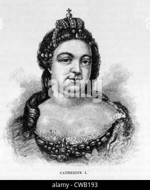 Tsarine Catherine I (ca. 1683-1727), Tsarine de Russie (1725-1727), gravure 1886 Banque D'Images