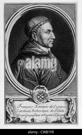 Francisco Jiménez de Cisneros (1436-1517), Prélat espagnol qui a entrepris la conversation forcée des Maures et plus tard Banque D'Images