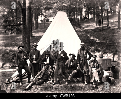 La guerre civile, les Scouts et guides à l'armée du Potomac, photo de Alexander Gardner, 1862. Banque D'Images